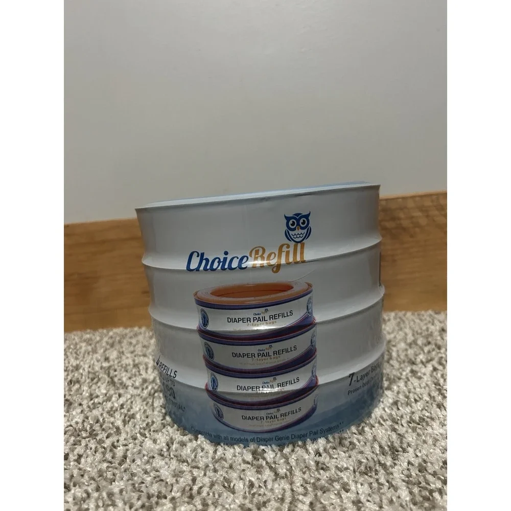 Choice Refill Diaper Pail Liners 4-Pack with‎ 1080 Count compatible with genie